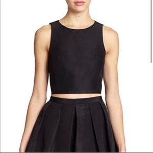 Tibi silk faille crop top